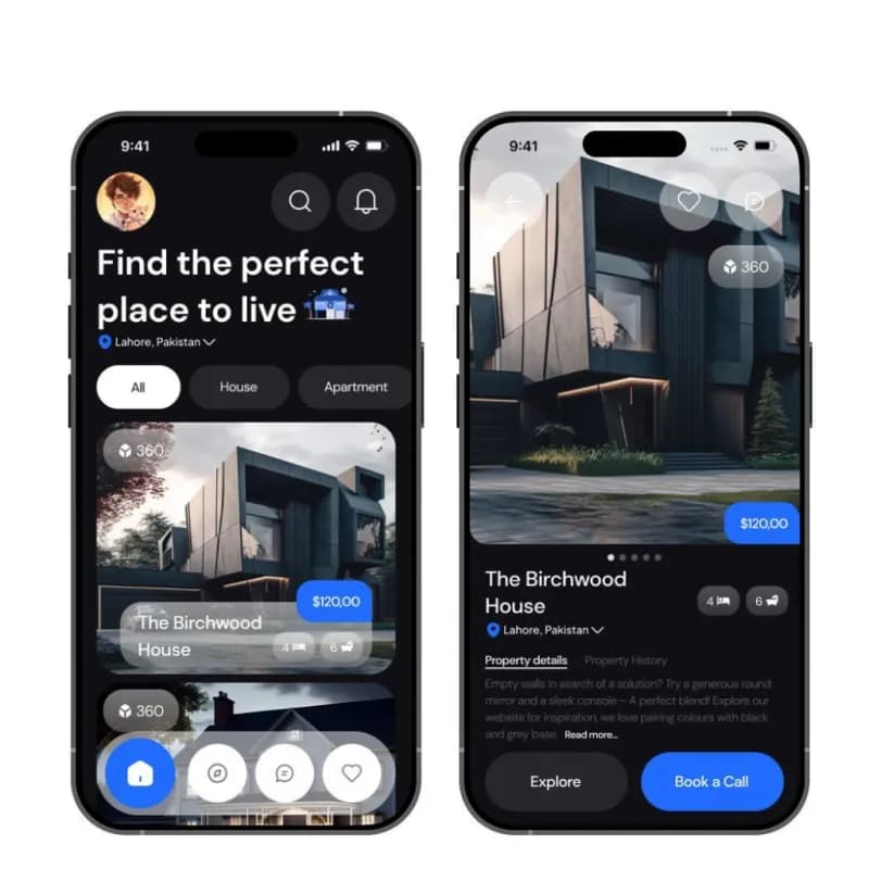kiwitechlabs real estate app UX UI design