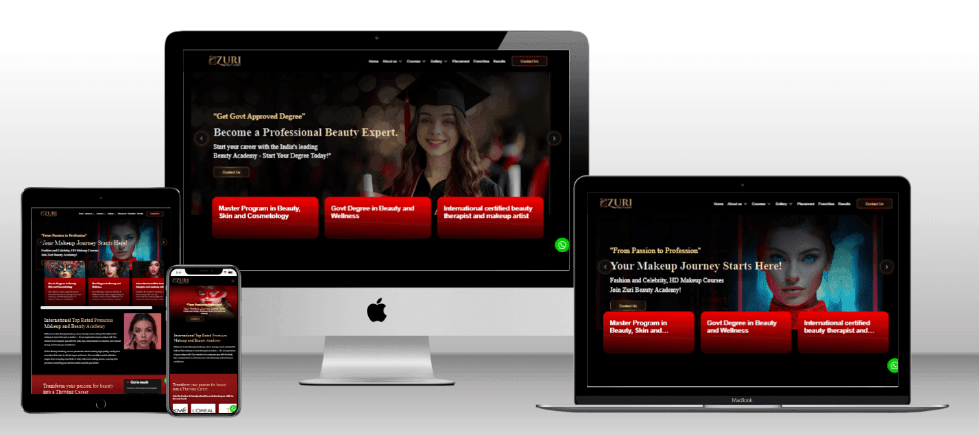 Zuri Beauty Academy - Web Design project by kiwitechlabs