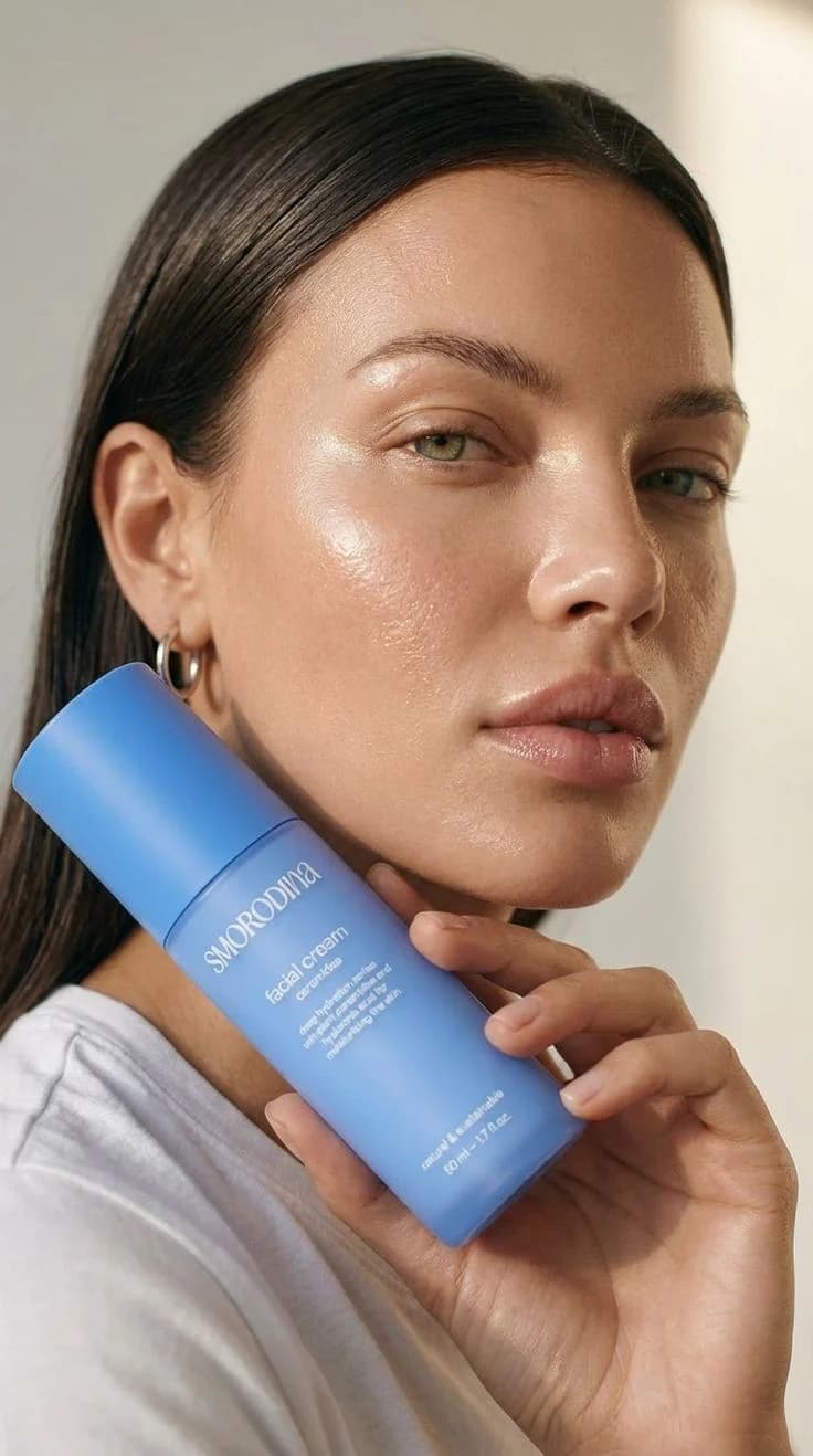Close-up beauty product photography — facial cream campaign